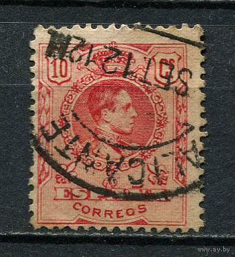 Испания (Королевство) - 1909/1918 - Король Испании Альфонсо XIII - 10C - [Mi.233Aa] - 1 марка. Гашеная.  (Лот 26Fv)-T25P32