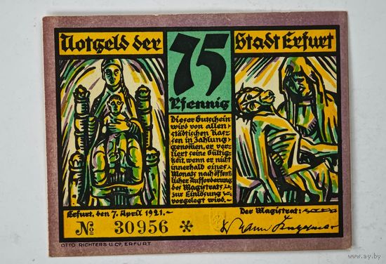 75  пфеннигов  Германия нотгельд