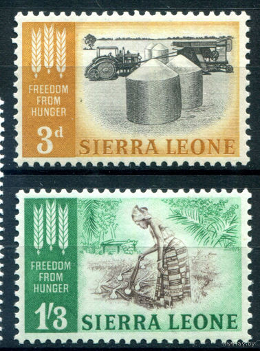 Сьерра-Леоне - 1963г. - борьба с голодом - 2 марки - полная серия, MLH [Mi 221-222]. #3-WB-90-A-1