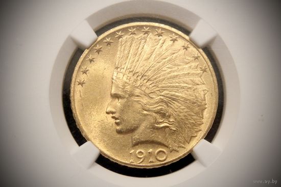 10 долларов 1910 г. США, Уильям Тафт. NGC MS62