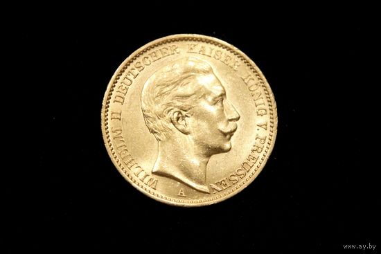 20 марок 1910 г. Пруссия (Германия), Вильгельм II. Штемпельный блеск!