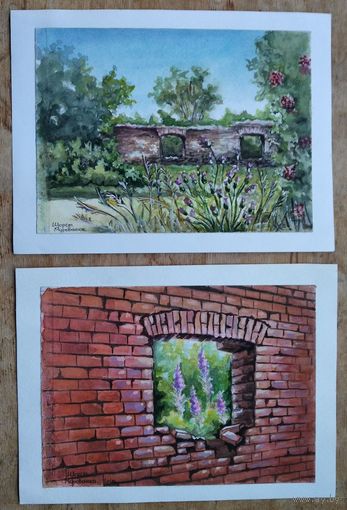 Щорсы. Мураванка. Смешанная техника Студенческая работа. 2 шт. 17.5х23 см. Цена за 1