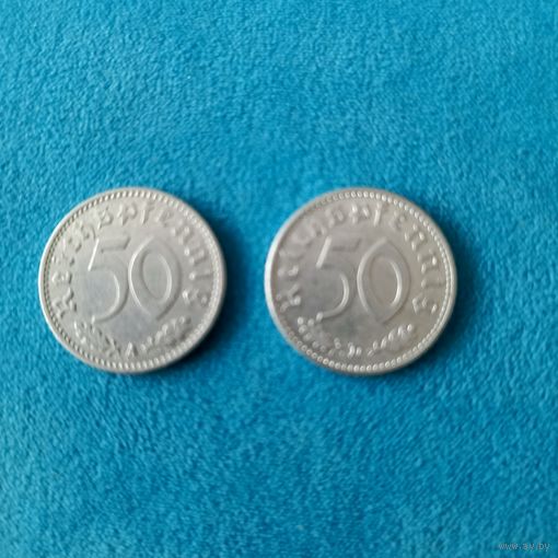 50 пфеннигов(1940г.)(А);(D)