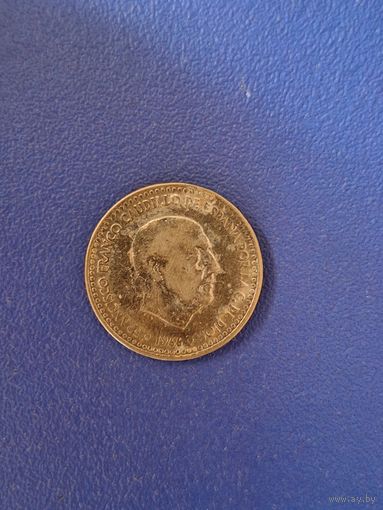 Испания 1 песета 1966 года Франсиско Франко