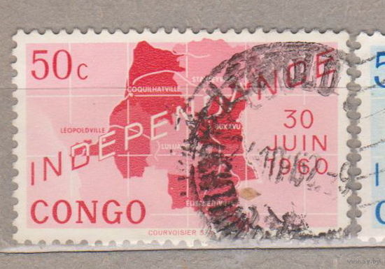 Празднование независимости Карта Конго 1960 год лот 13