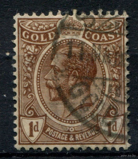 Британские колонии - Золотой Берег - 1921/25г. - король Георг V, 1 P - 1 марка - гашёная. Без МЦ!