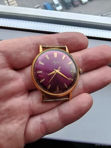 Часы ссср луч костюмные позолота, в ремонт