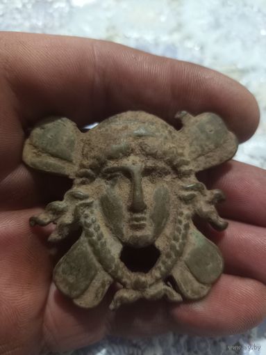 Интересная старинная накладка ,бронза (с рубля,без мц)