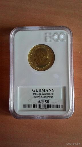 Медаль Konrad Adenauer / Конрад Аденауэр. В слабе ECC, Польша.