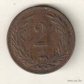 Венгрия 2 филлер 1896