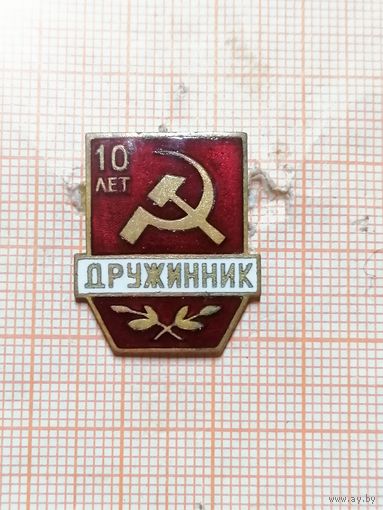 Юбилейный дружинник 10 лет, малый, очень редкий.