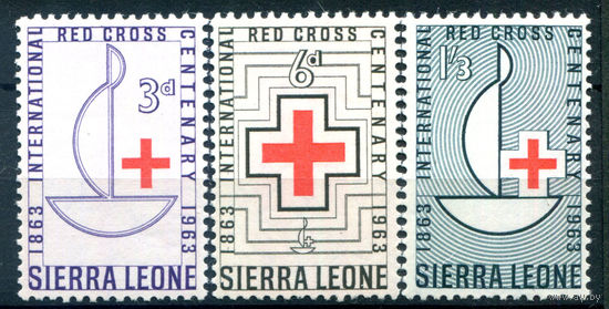 Сьерра-Леоне - 1963г. - 100 лет международному Красному Кресту - 3 марки - полная серия, MNH [Mi 236-238]. #3-WB-90-A-1