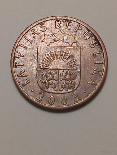 1 сантим Латвия 2003 год.