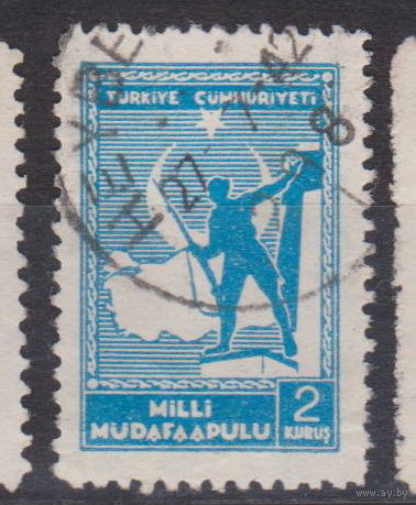 Национальная оборона - Солдат и карта Турции Турция 1941 год лот 13