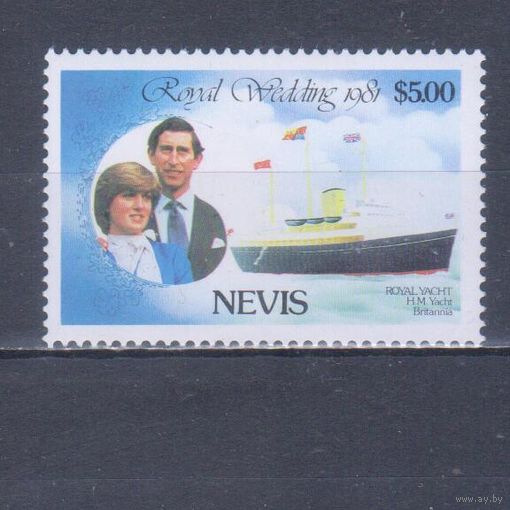 [1806] Невис 1981. Корабль.Принцесса Диана.5$. MNH