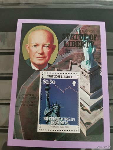 Брит. Вирг. О-ва 1986г. 100-летие Статуи Свободы, Нью-Йорк .Президенты США**