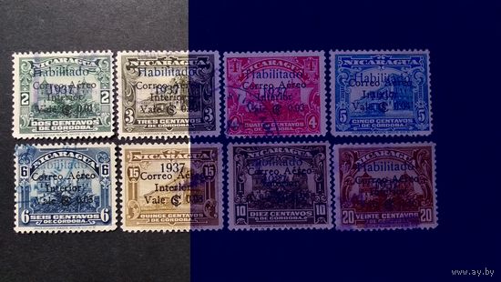 НИКАРАГУА\375с\1937 АВИАПОЧТА АРХИТЕКТУРА НАДПЕЧАТКИ