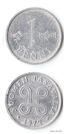 1 пенни Финляндия 1972 года