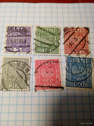 Польша 1932-33 серия "Орёл на фоне полос"