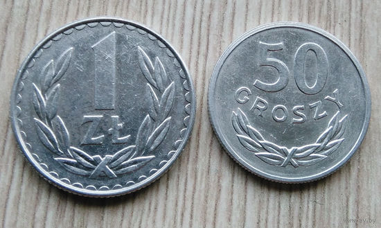 1,злотый 1988 г.50 грошей 1986 /одним лотом/