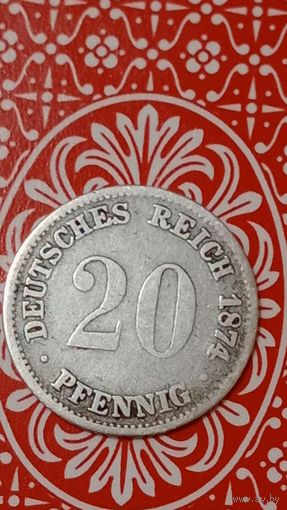 Германия 20 пфеннигов 1874 В