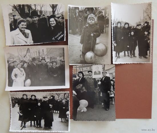 Фото "Октябрьская демонстрация", Минск, 1956 г., 6 шт.
