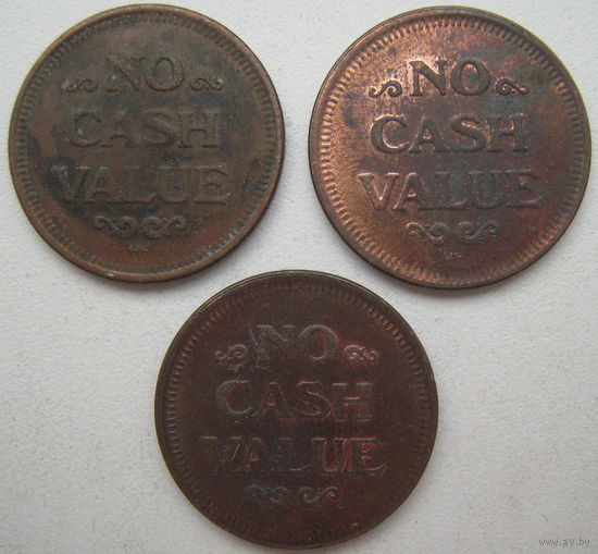 Жетон игровой No Cash Value. Цена за 1 шт.