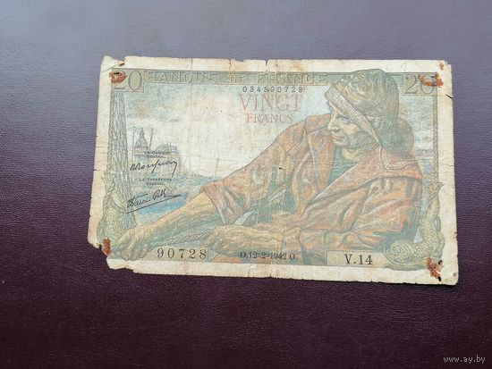 Франция 20 франков 1942