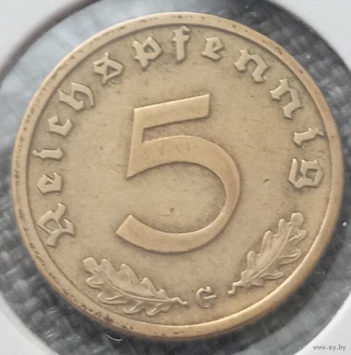 5 рейхспфеннигов 1936 G редкий