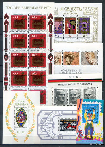 ФРГ - 6 блоков и 1 лист - MNH, 1 лист с небольшим повреждением клея. #O-W-80-E-1