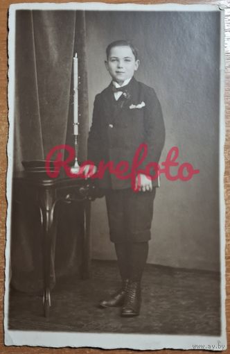 1930-е Открыточный формат первая комуния мальчик типажи ретро студийное фото