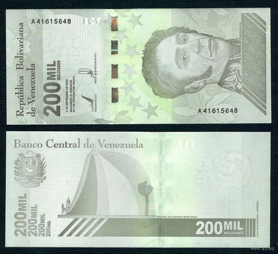 Венесуэла 200.000 боливар 2019 год, UNC