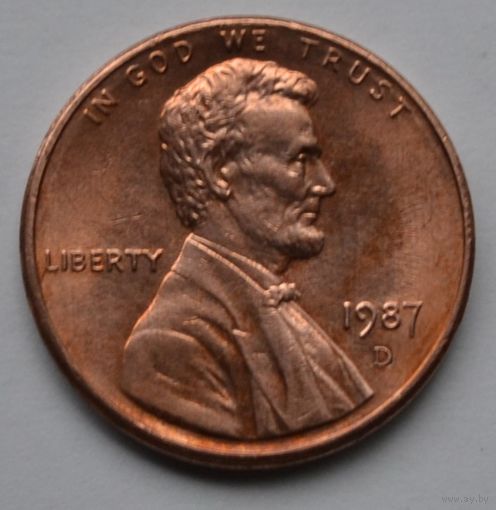 США, 1 цент 1987 г. D