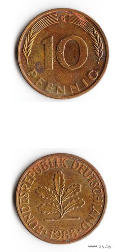 10 пфеннигов Германия 1988 года(D)