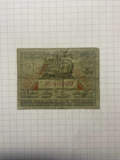 25 пфенингов (нотгельды) г. Германия.-1412