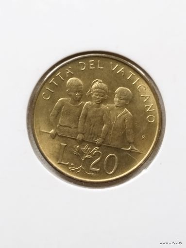 Ватикан 20 лир 1992 г.