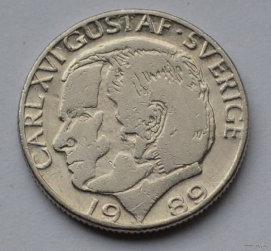 Швеция, 1 крона 1989 г.