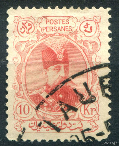 Персия (Иран) - 1903/04г. - шах Музаффар ад-Дин, 10 К - 1 марка - гашёная [Mi 194]. #4-W1-129-A-1