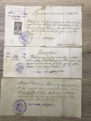 Tymczasowe zaswiadczene.временное удостоверение личности.1921г.цена за все.