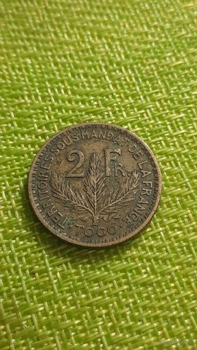 Того  2 франка 1924 г ( Французское ,  Тираж: 750.000 )