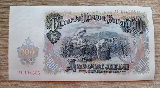 Werty71 Болгария 200 левов 1951 Урожай UNC банкнота большой формат