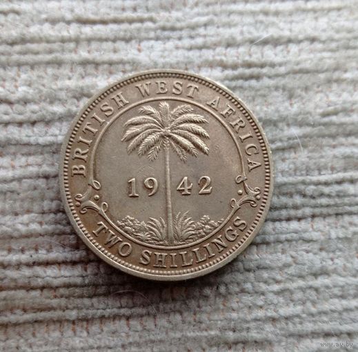 Werty71 Британская Западная Африка 2 шиллинга 1942 Редкая