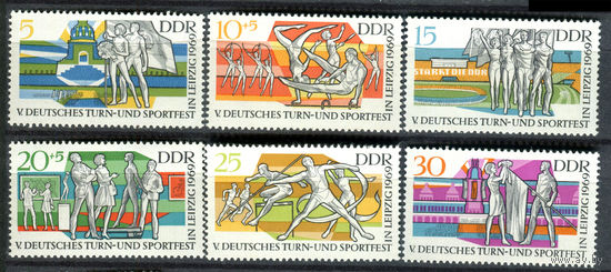 ГДР - 1969г. - Немецкий спортивный фестиваль - полная серия, MNH [Mi 1483-1488] - 6 марок