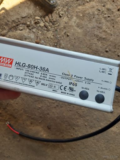 Блок питания для светодиодного освещения. MW MEAN WELL HLG-80H-36А