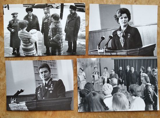 Лот фотографий посещения г.Минска космонавтами Терешковой В, Климуком П. Коваленком В. 1978 г. 5 фото. Цена за все.