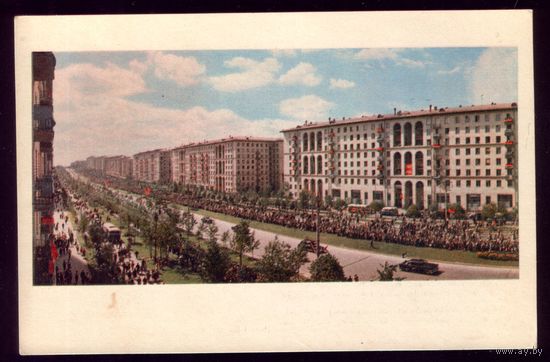 Москва На Ленинском проспекте в день встречи космонавтов