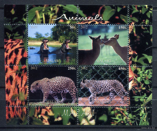 Малави - 2012г. - Животные - полная серия, MNH - 1 малый лист