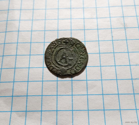 1 солид 1628 Густав II Адольф (Шведская оккупация Риги)