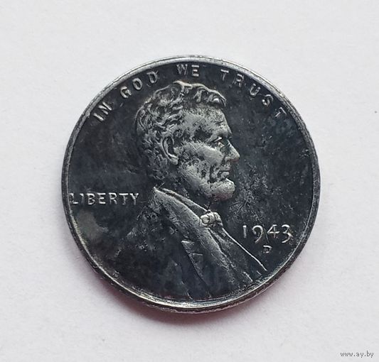 США. 1 цент 1943 г. D