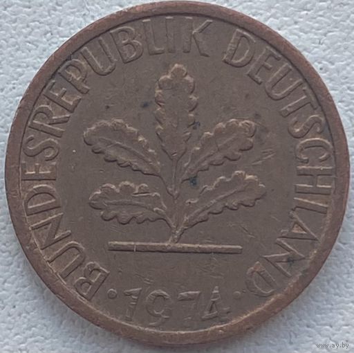 Германия 1 пфенниг 1974 г. G